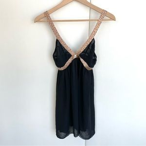 Victoria’s Secret Very Sexy Black Leopard Print Semi Sheer Babydoll XS